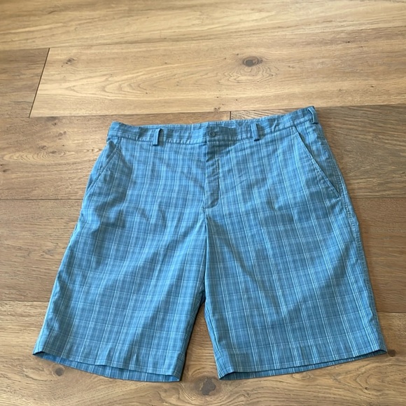 Nike Shorts Mens 38 Blue Plaid Fit Dry Classic Performance Active Golf - Picture 1 of 11